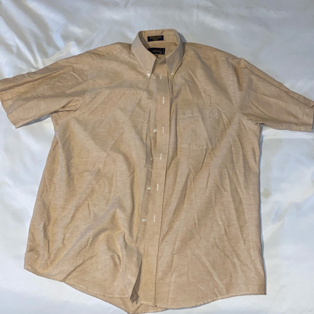 Men's Casual Button Down Shirt - Tan